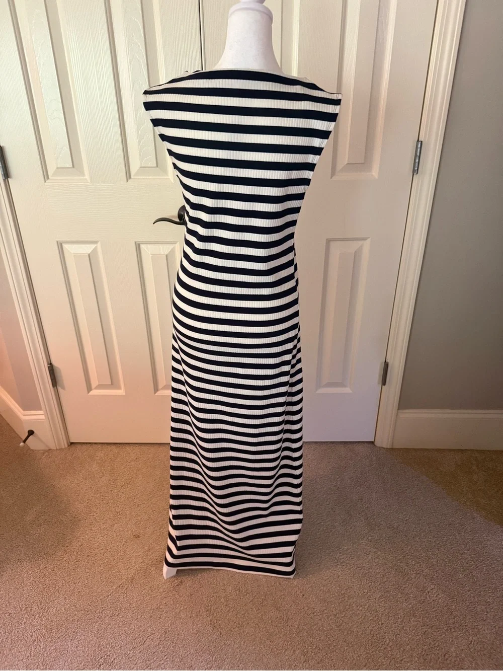 J Crew Knit Boatneck Midi Dress in Stripe, Size Small, NWT